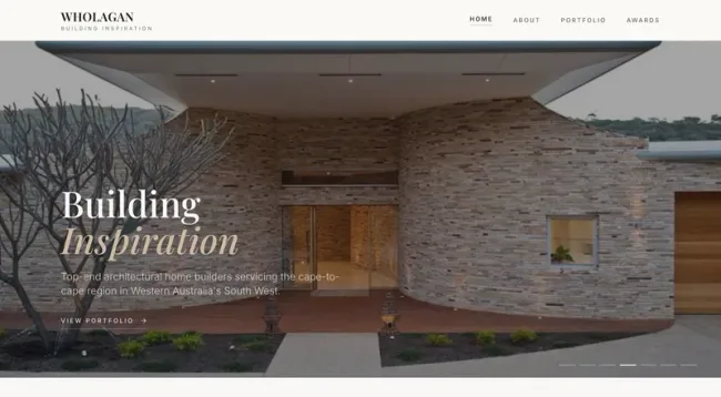 Wholagan Building Inspiration website preview